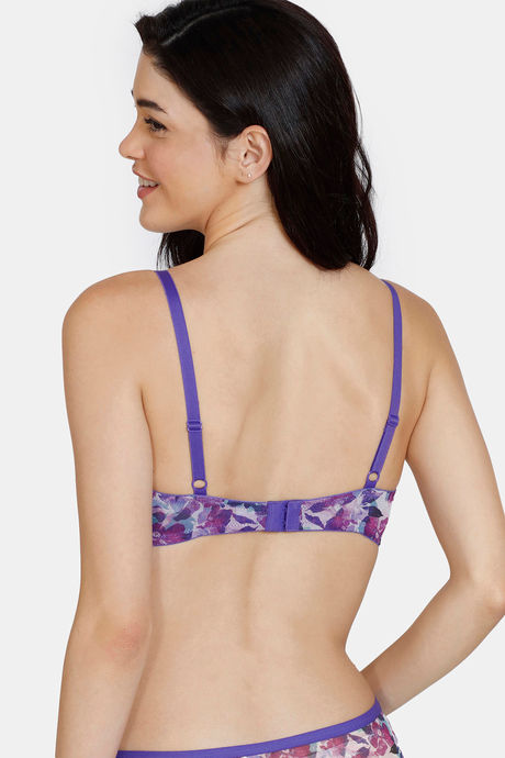 Zivame Bohemian Blooms Padded Non Wired 3/4Th Coverage T-Shirt Bra - Purple Magic — image 2